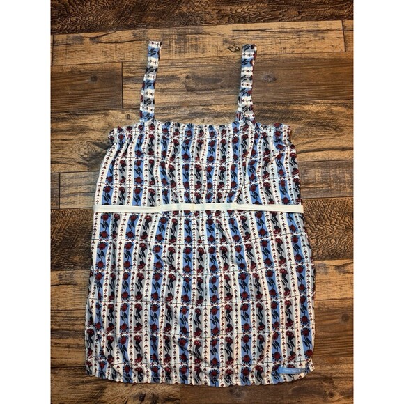 American Eagle‎ Smocked Floral Tank Top Size Small Sleeveless Tie Waist - Picture 1 of 8